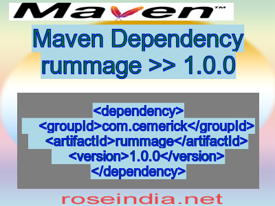 Maven dependency of rummage version 1.0.0