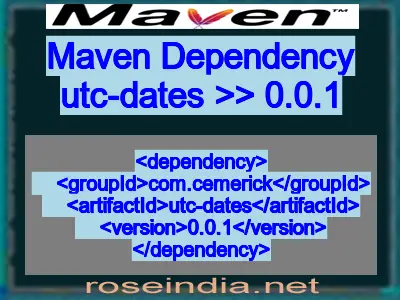Maven dependency of utc-dates version 0.0.1