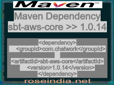 Maven dependency of sbt-aws-core version 1.0.14