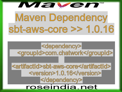 Maven dependency of sbt-aws-core version 1.0.16