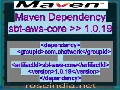 Maven dependency of sbt-aws-core version 1.0.19