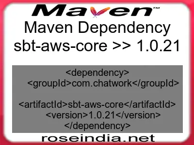 Maven dependency of sbt-aws-core version 1.0.21
