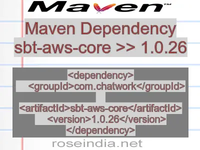 Maven dependency of sbt-aws-core version 1.0.26