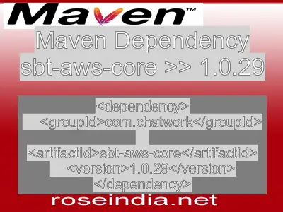 Maven dependency of sbt-aws-core version 1.0.29