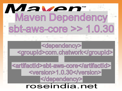 Maven dependency of sbt-aws-core version 1.0.30
