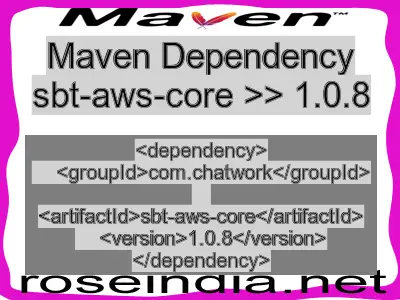 Maven dependency of sbt-aws-core version 1.0.8