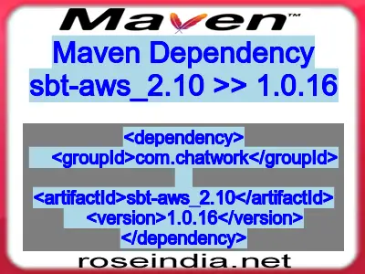 Maven dependency of sbt-aws_2.10 version 1.0.16