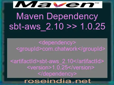Maven dependency of sbt-aws_2.10 version 1.0.25