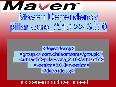 Maven dependency of pillar-core_2.10 version 3.0.0