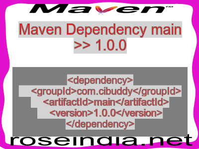 Maven dependency of main version 1.0.0