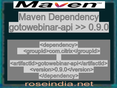 Maven dependency of gotowebinar-api version 0.9.0