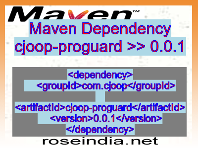 Maven dependency of cjoop-proguard version 0.0.1