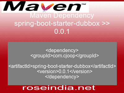Maven dependency of spring-boot-starter-dubbox version 0.0.1