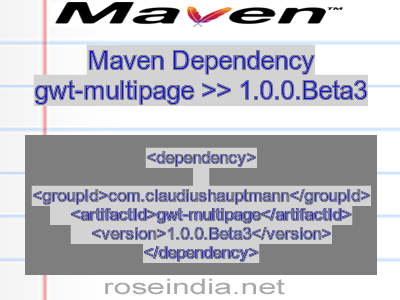 Maven dependency of gwt-multipage version 1.0.0.Beta3
