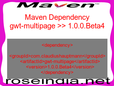 Maven dependency of gwt-multipage version 1.0.0.Beta4