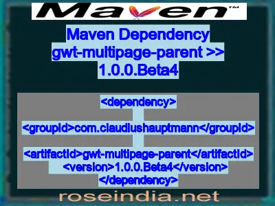 Maven dependency of gwt-multipage-parent version 1.0.0.Beta4