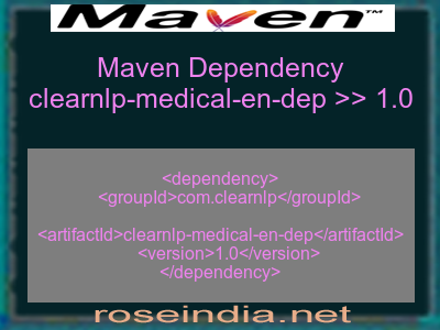 Maven dependency of clearnlp-medical-en-dep version 1.0