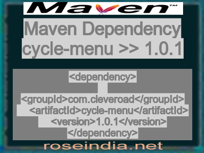 Maven dependency of cycle-menu version 1.0.1