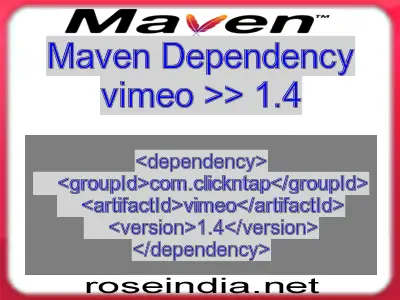 Maven dependency of vimeo version 1.4