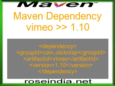 Maven dependency of vimeo version 1.10