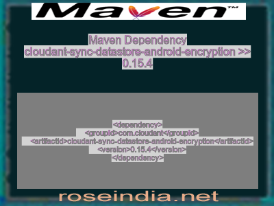 Maven dependency of cloudant-sync-datastore-android-encryption version 0.15.4
