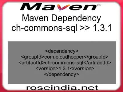 Maven dependency of ch-commons-sql version 1.3.1