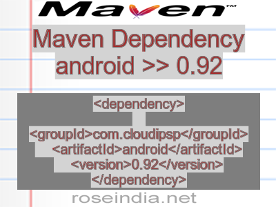 Maven dependency of android version 0.92