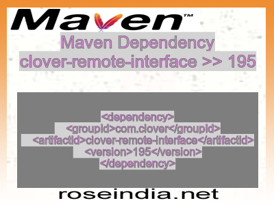 Maven dependency of clover-remote-interface version 195