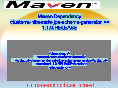 Maven dependency of clusterra-hibernate-jpa-schema-generator version 1.1.0.RELEASE