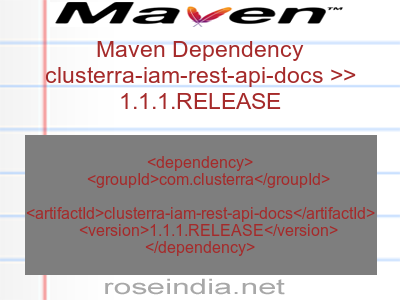 Maven dependency of clusterra-iam-rest-api-docs version 1.1.1.RELEASE