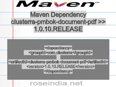 Maven dependency of clusterra-pmbok-document-pdf version 1.0.10.RELEASE