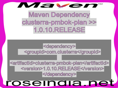 Maven dependency of clusterra-pmbok-plan version 1.0.10.RELEASE