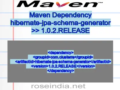 Maven dependency of hibernate-jpa-schema-generator version 1.0.2.RELEASE