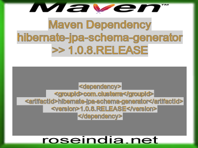 Maven dependency of hibernate-jpa-schema-generator version 1.0.8.RELEASE