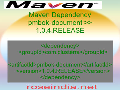 Maven dependency of pmbok-document version 1.0.4.RELEASE