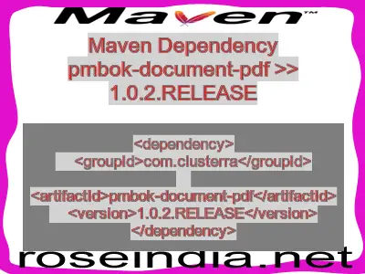 Maven dependency of pmbok-document-pdf version 1.0.2.RELEASE