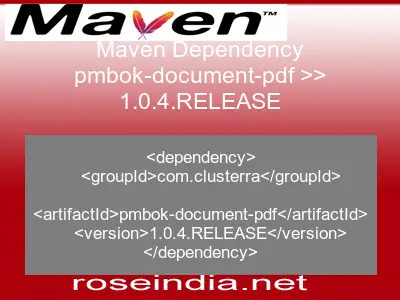 Maven dependency of pmbok-document-pdf version 1.0.4.RELEASE