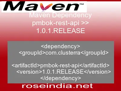 Maven dependency of pmbok-rest-api version 1.0.1.RELEASE