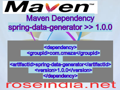 Maven dependency of spring-data-generator version 1.0.0