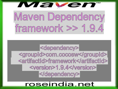 Maven dependency of framework version 1.9.4