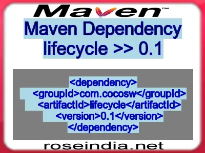 Maven dependency of lifecycle version 0.1