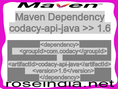 Maven dependency of codacy-api-java version 1.6