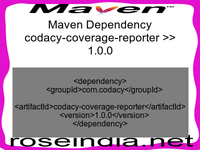 Maven dependency of codacy-coverage-reporter version 1.0.0