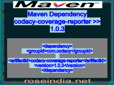 Maven dependency of codacy-coverage-reporter version 1.0.3