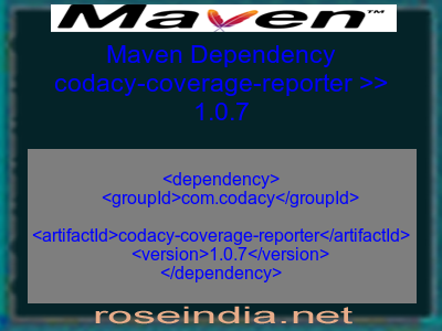 Maven dependency of codacy-coverage-reporter version 1.0.7