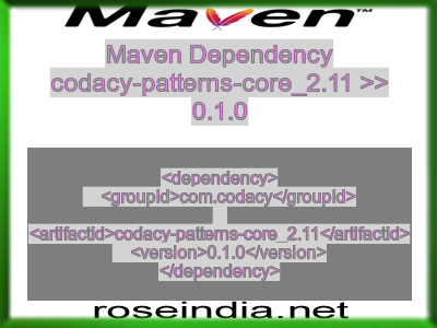 Maven dependency of codacy-patterns-core_2.11 version 0.1.0