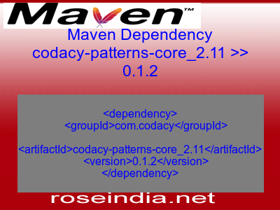 Maven dependency of codacy-patterns-core_2.11 version 0.1.2