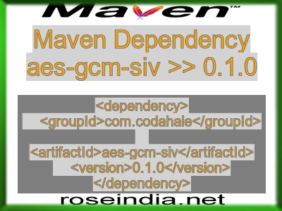 Maven dependency of aes-gcm-siv version 0.1.0