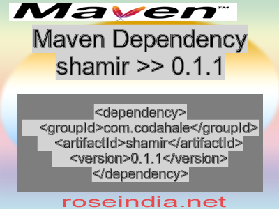 Maven dependency of shamir version 0.1.1