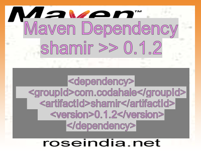 Maven dependency of shamir version 0.1.2